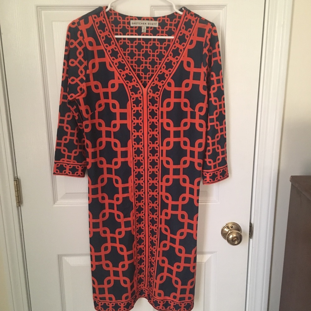 Preppy colorful long sleeved shift dress